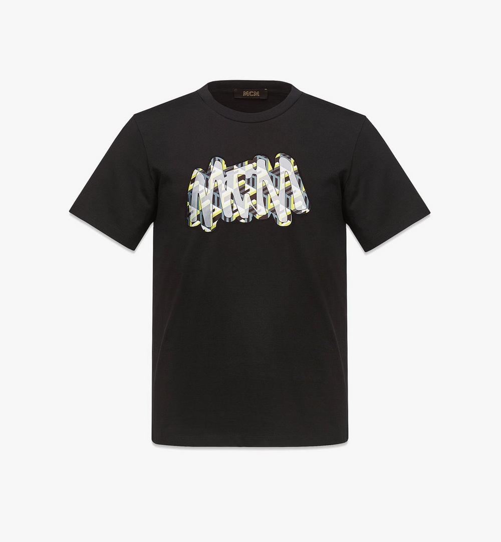 T-shirt MCM Sommer à logo cubique imprimé en coton biologique pour homme 1